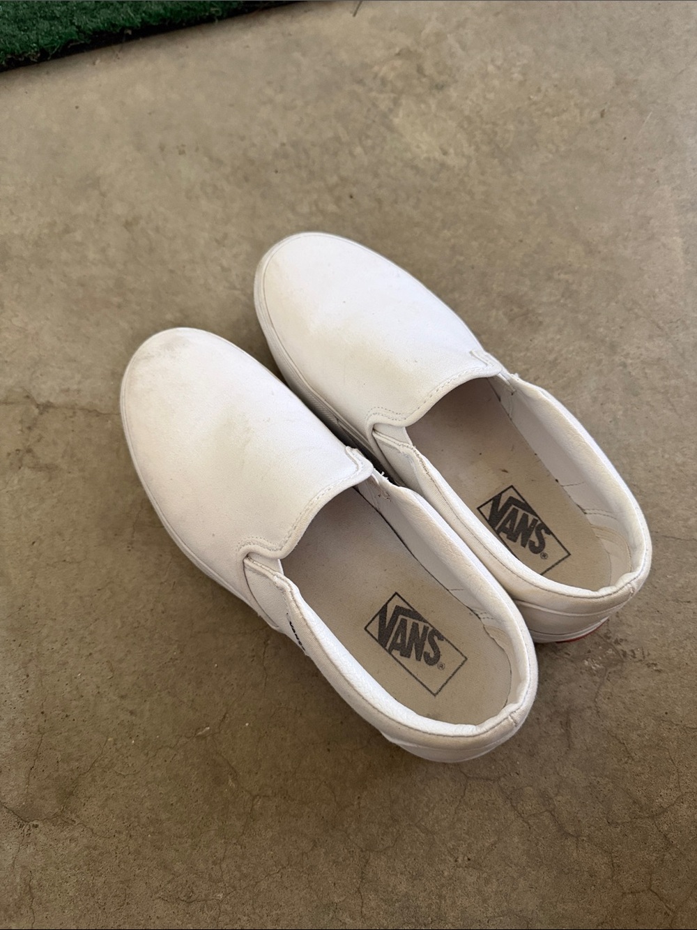 Vans White Slip-On Canvas Sneakers
